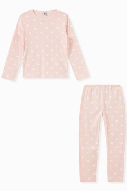 hover state of Pyjama in Star Print Cotton Rib Knit 