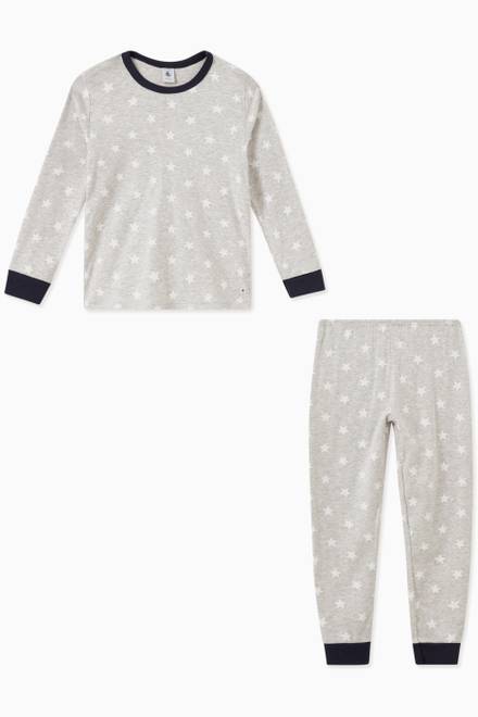 hover state of Pyjama in Star Print Cotton Rib Knit 
