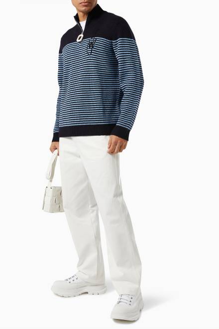 hover state of Striped Sweater in Merino Wool 