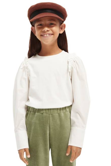 hover state of Ruffled Blouse in Cotton 