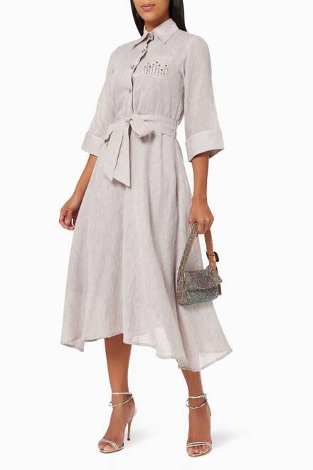 hover state of Eve A-line Maxi Dress in Linen 