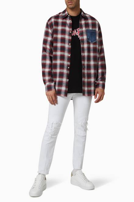 hover state of Checked Shirt in Linen 