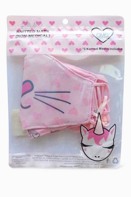 hover state of Kitty Hearts Face Mask, Set of 3   