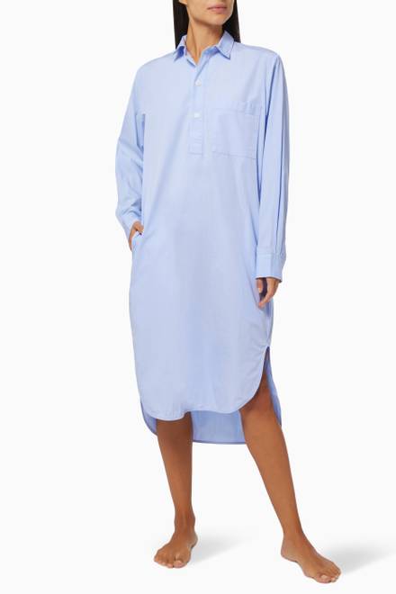 hover state of Poplin Night Shirt Dress in Organic Cotton  