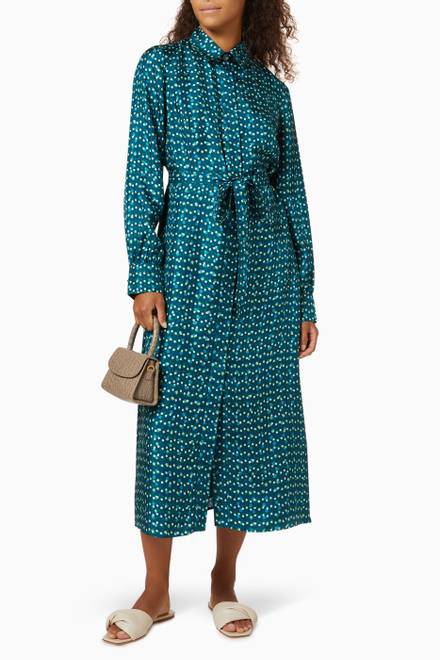 hover state of Polka Shirt-style Dress in Silk  