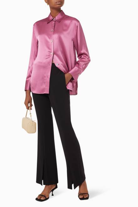 hover state of Relaxed Long Sleeve Blouse in Silk 