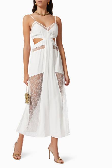 hover state of Monique Lace Panelled Maxi Dress in Rayon Blend