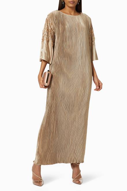 hover state of Beaded Embellished Pleated Kaftan 