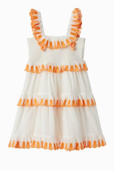 hover state of Tropicana Scallop Tiered Dress in Cotton         