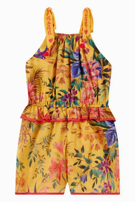 hover state of Tropicana Tie Playsuit in Cotton     