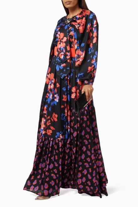 hover state of Maxi Belted Dress in Crêpe  
