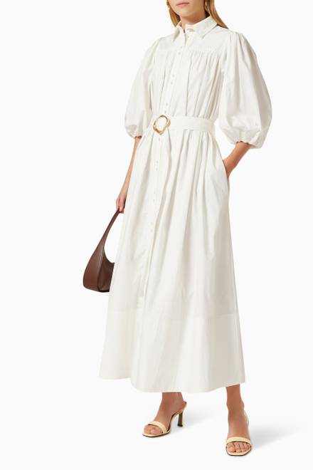 hover state of Casabianca Puff Sleeve Shirt Dress in Organic Cotton 