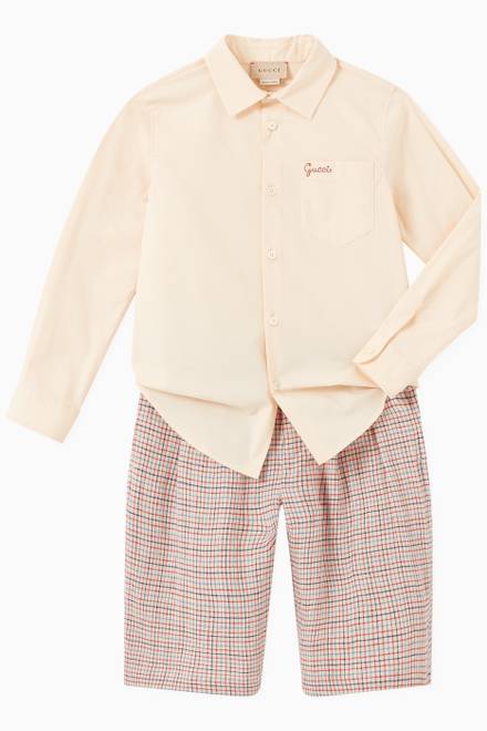 hover state of Bermuda Shorts in Checkered Linen   