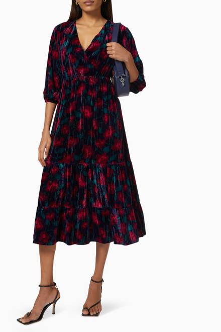 hover state of 3D Midi Dress in Velvet  