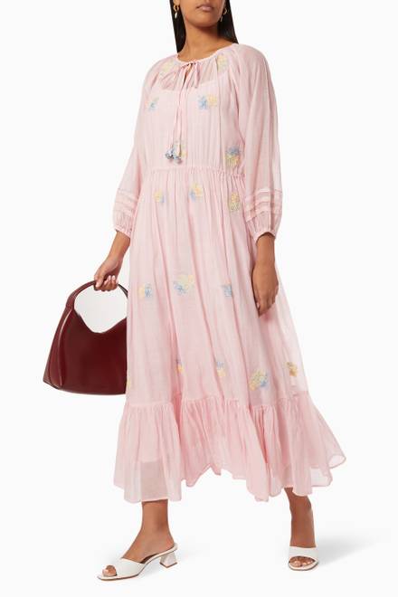 hover state of Abella Maxi Dress in Cotton Silk Blend   