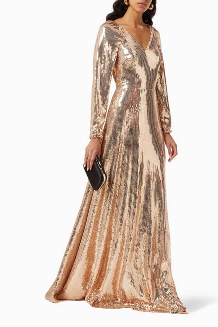 hover state of Long Sleeve Sequin Dress   