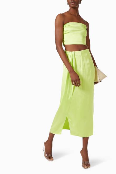 hover state of Gabrielle Wrap Skirt in Satin 