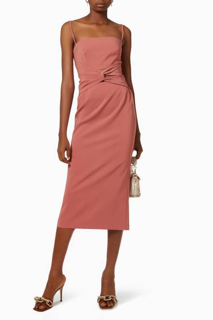hover state of I'm Yours Twist Midi Dress in Twill   