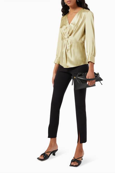 hover state of Front Twist Blouse in Satin    