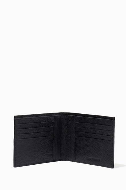 hover state of EA Embossed Bi-fold Wallet in Tumbled Leather     