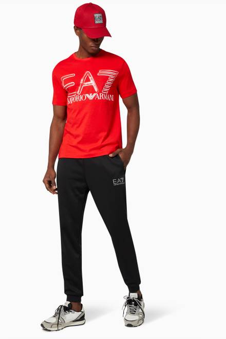 hover state of EA7 Oversized Logo T-shirt in Jersey    