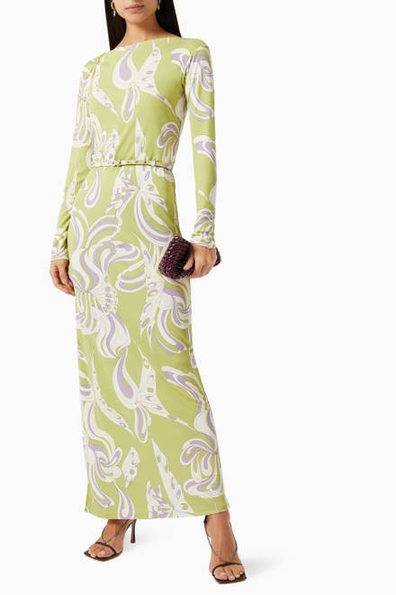 hover state of Farfalle Print Maxi Dress in Viscose 
