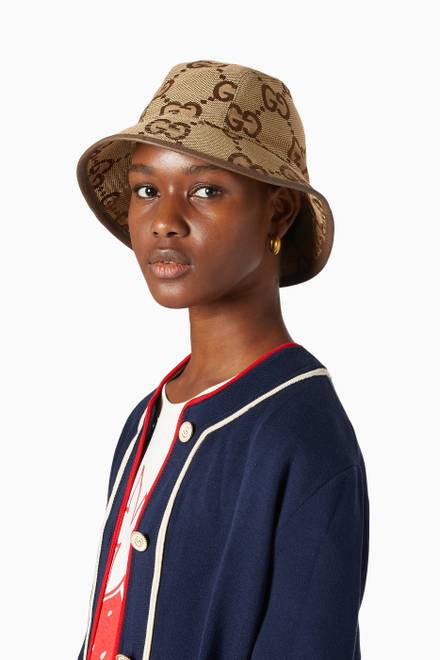 hover state of Jumbo GG Bucket Hat in Canvas     