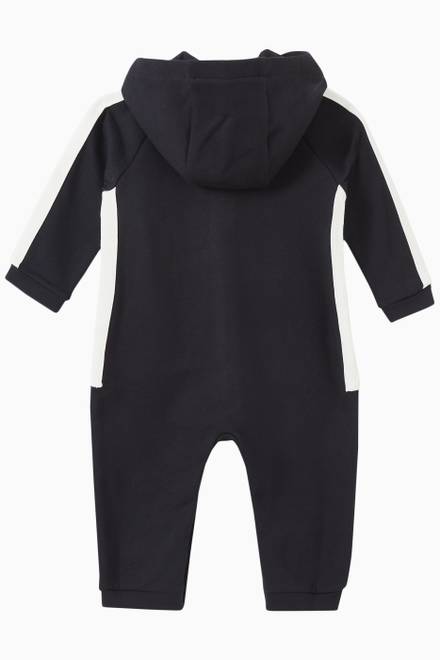 hover state of EA Micro Eagle Hooded Jumpsuit in Jersey     