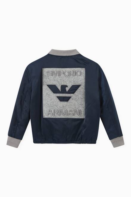 hover state of Logo Patch Bomber Jacket in Nylon 