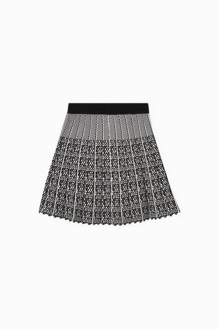 hover state of Pleated Skirt in Micro-patterned Jacquard Knit