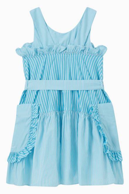 hover state of Stripe & Ruffle Pocket Dress in Cotton