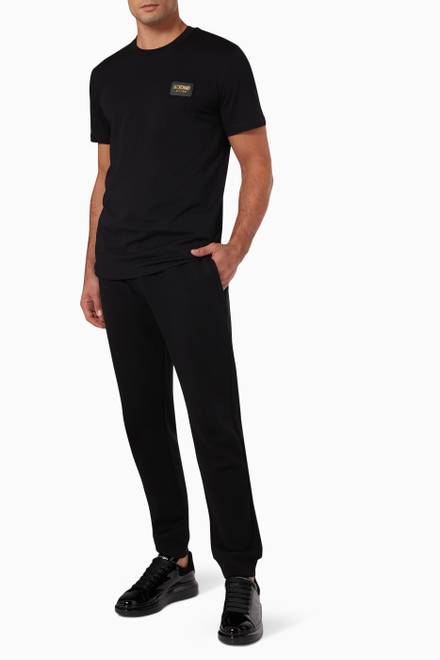 hover state of Label Patch Jogging Trousers in Cotton 
