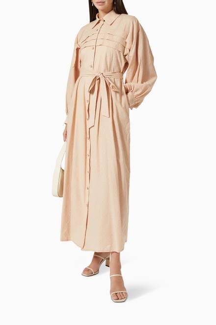 hover state of Buttoned Shirt Dress in Cotton  