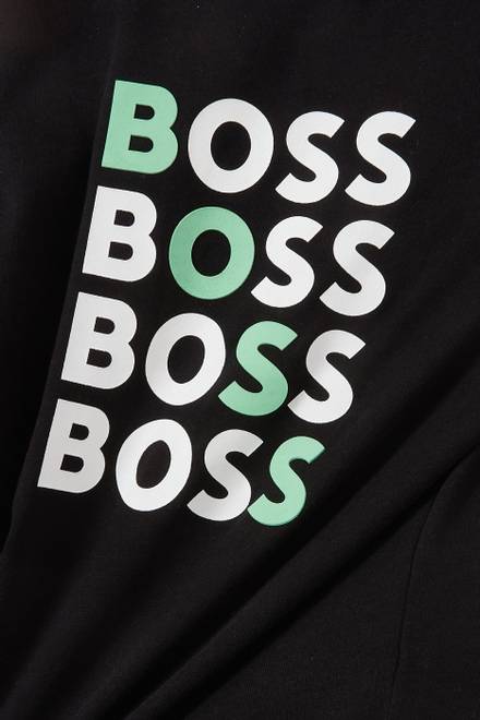 hover state of Repeated Boss Logo T-shirt in Cotton 