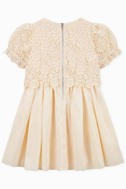 hover state of Lace Dress in Guipure Lace  