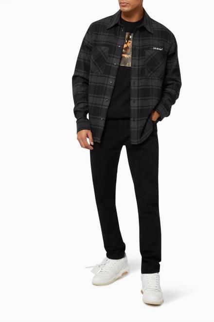 hover state of Outline Arrows Flannel Check Shirt in Cotton   