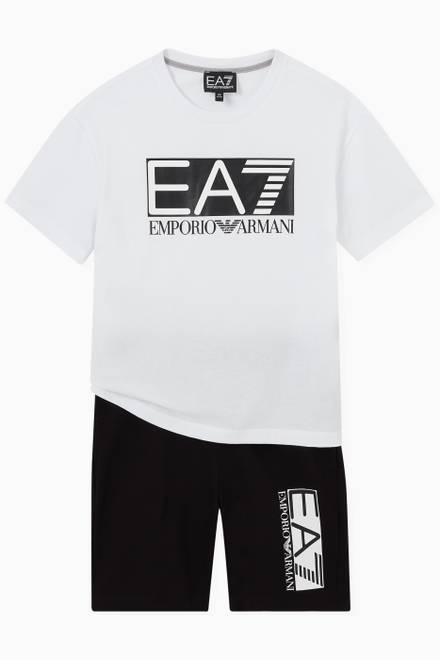 hover state of EA Piping Logo T-Shirt in Cotton      