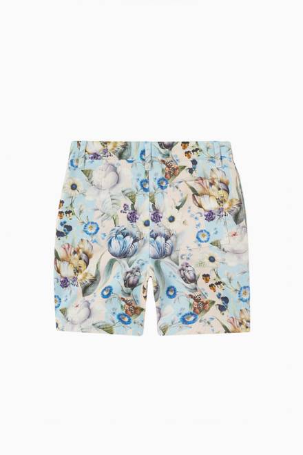 hover state of Royston Floral Pattern Shorts in Cotton 