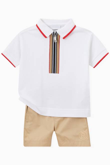 hover state of Icon Stripe Polo Shirt in Cotton    
