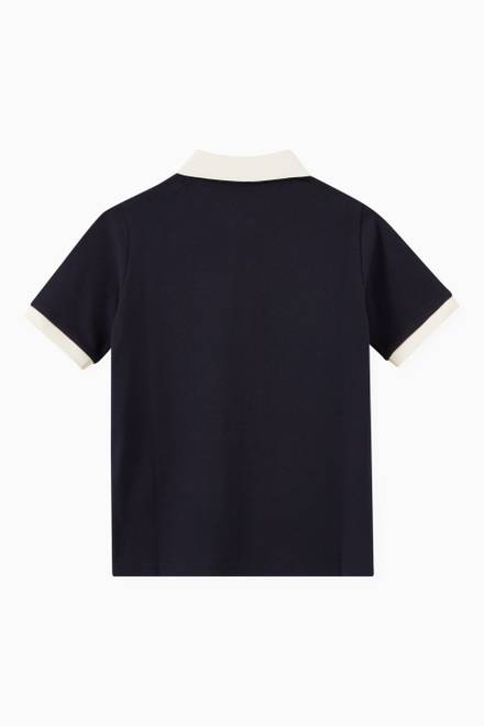 hover state of Contrast Collar Polo Shirt in Cotton 