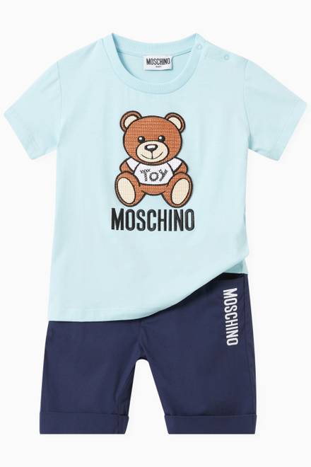 hover state of Embroidered Teddy Mascot T-shirt in Cotton