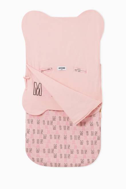 hover state of Teddy Bear Logo Print Sleeping Bag in Cotton  