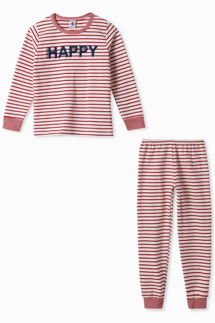 hover state of Striped Pyjama Set in Fleece 