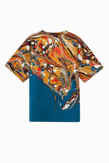 hover state of Marbled Print T-shirt in Cotton 