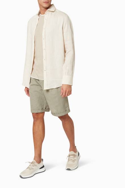 hover state of Dyed Bermuda Shorts in Linen   
