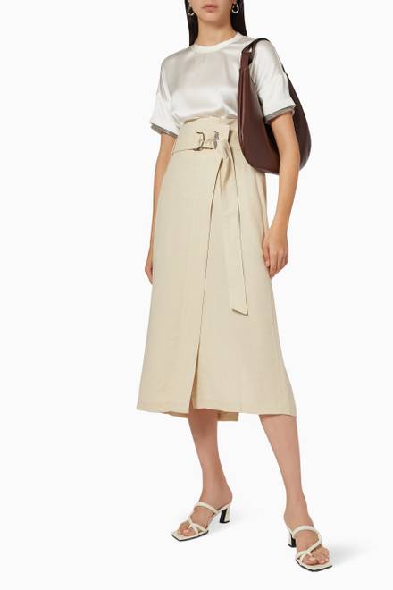 hover state of Belted Midi Skirt 