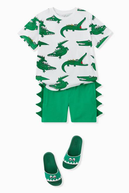 hover state of Alligator Print T-Shirt in Sustainable Cotton  