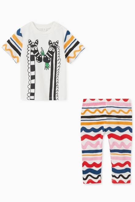 hover state of Zebra Graphic Print T-shirt & Leggings Set in Jersey  