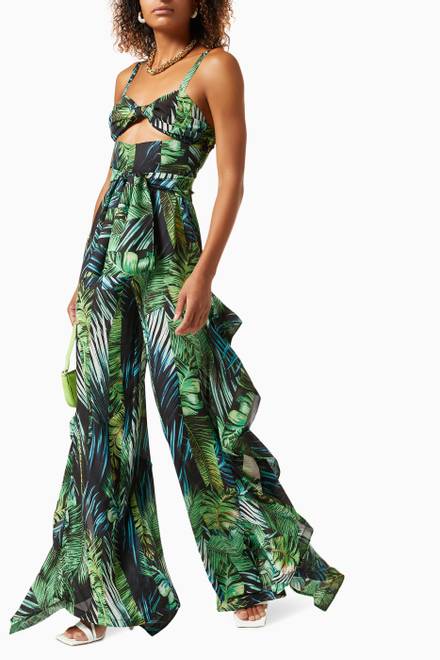 hover state of Jungle Jumpsuit in Printed Silk 