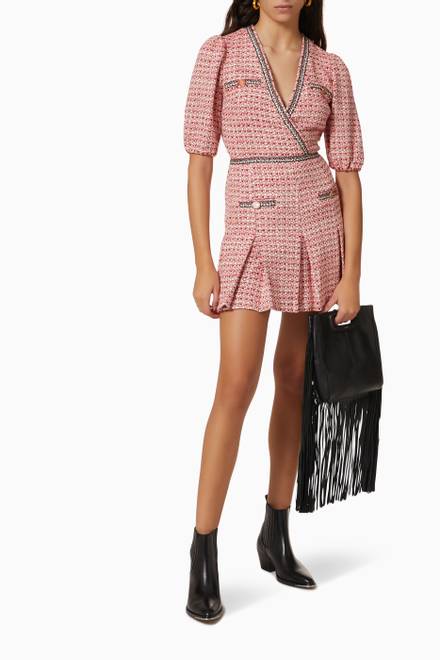 hover state of Pleated Mini Dress in Tweed  